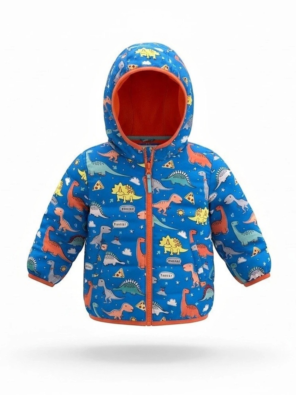 Cat & Jack Kids Dinosaur Print Puffer Jacket Size 2T